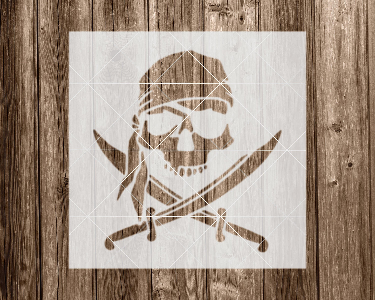 Pirate Skull Stencil, Reusable Stencil For Painting, 2173
