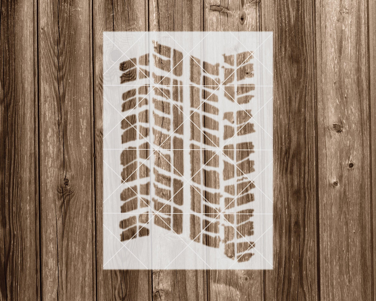 Tire Tracks Stencil, Reusable Mylar for Painting and Crafts, 2375