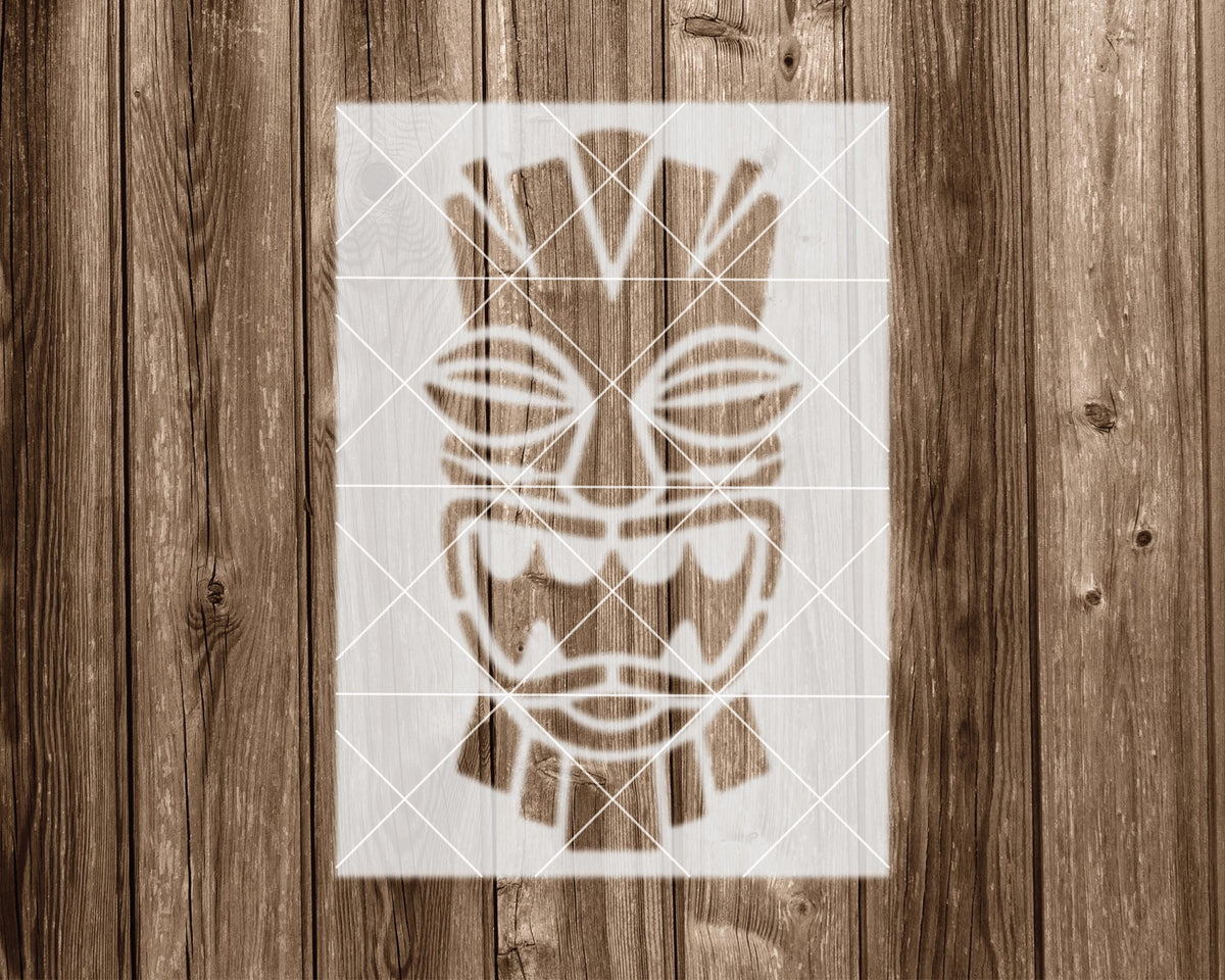 Tiki Stencil Reusable – Durable Painting Template | Food Safe Mylar Sheet 2407