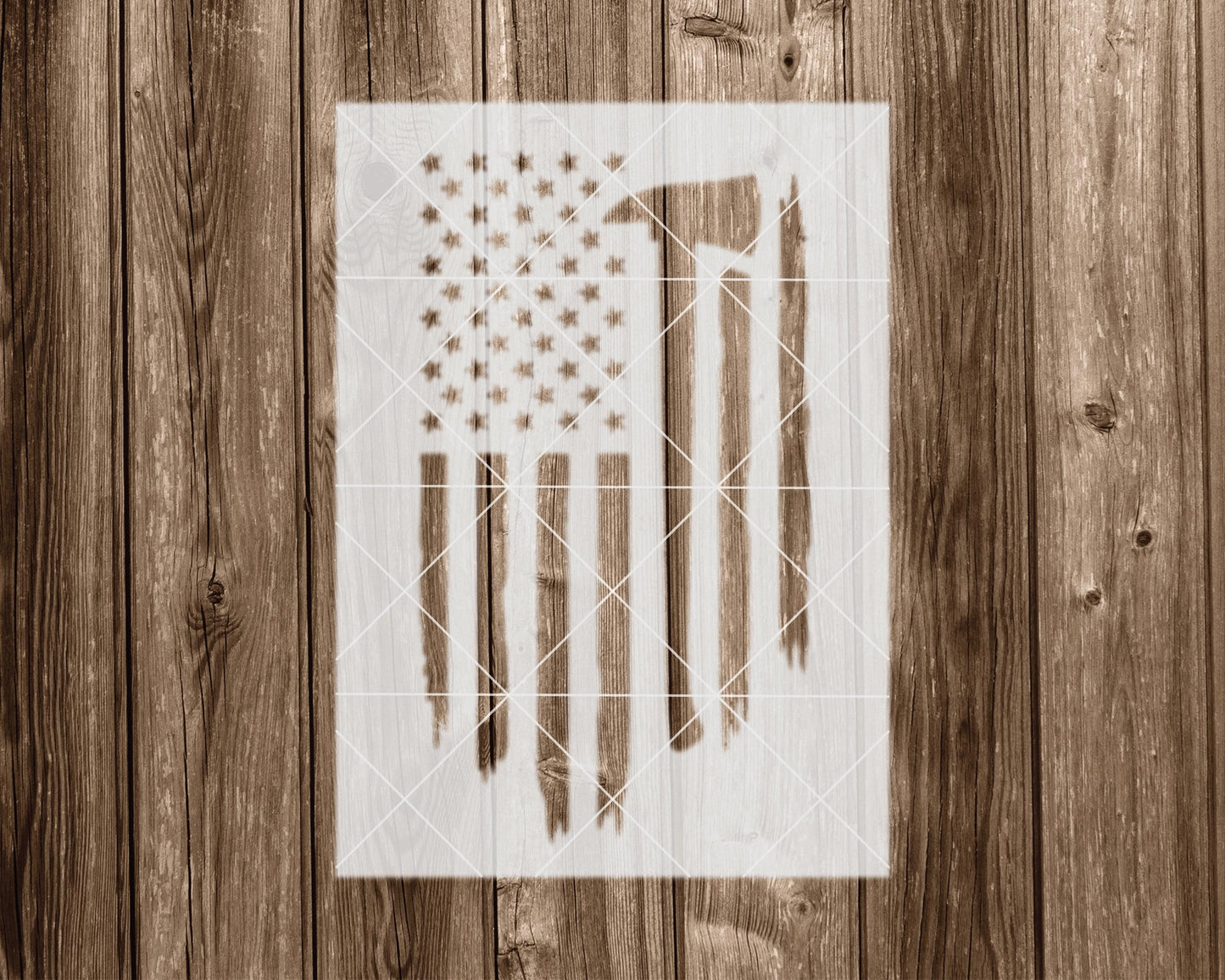 American Flag Firefighter Stencil, Reusable Stencil For Painting, 2235