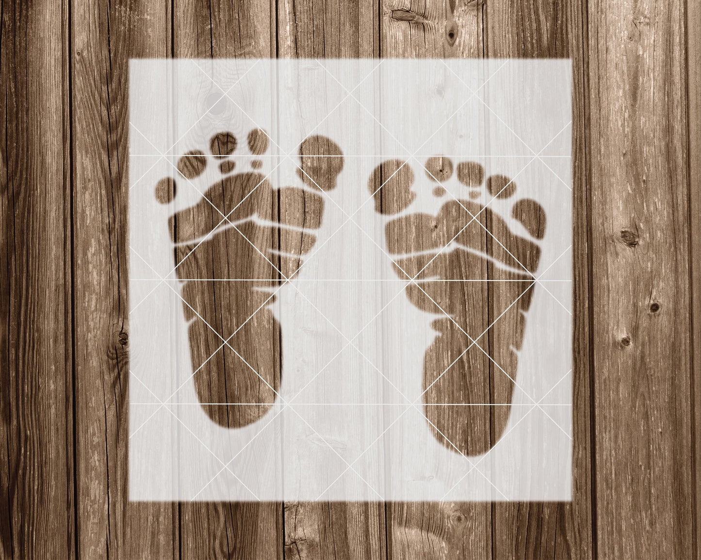 Baby Feet Stencil, Reusable Stencil For Painting, 2139