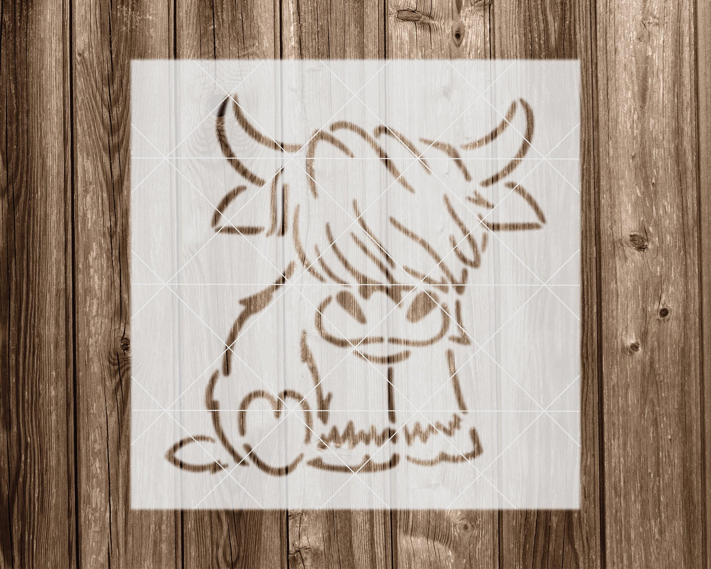 Highland Cow Stencil, Reusable Stencil For Painting, 2154