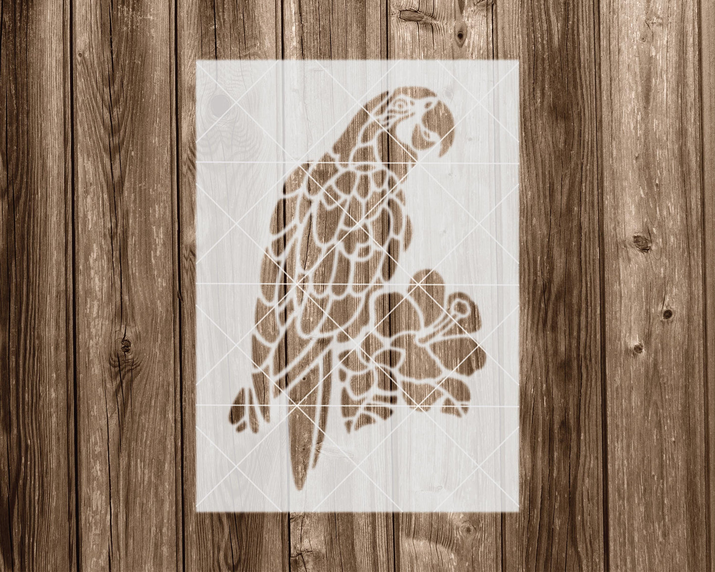 Parrot Stencil, Reusable Stencil For Painting, 2120