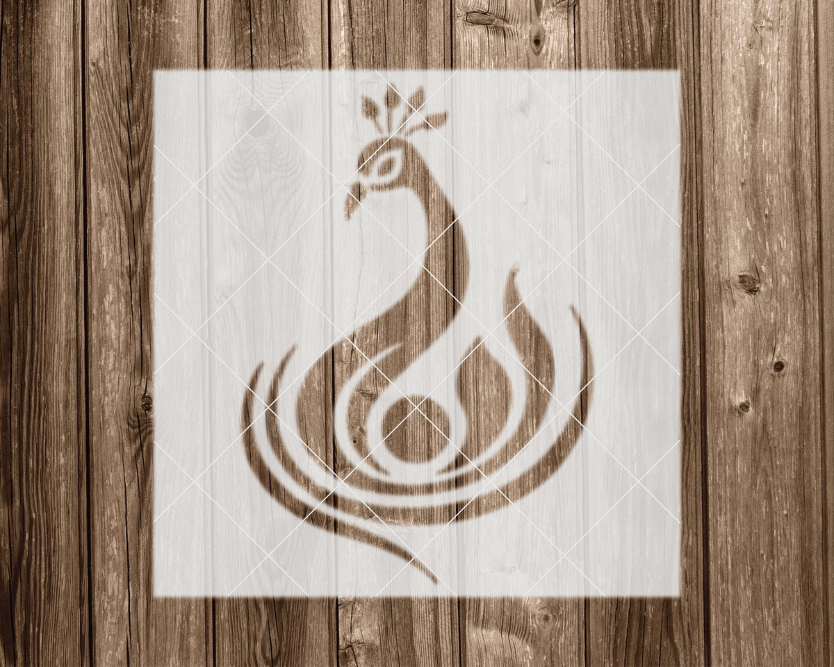 Peacock Stencil – Reusable Mylar Craft Template | Durable Art Stencil