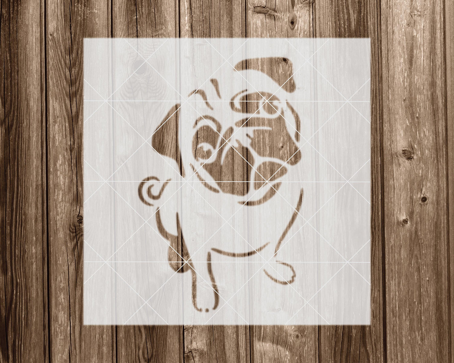 Pug Dog Stencil, Reusable Stencil For Painting, 2096