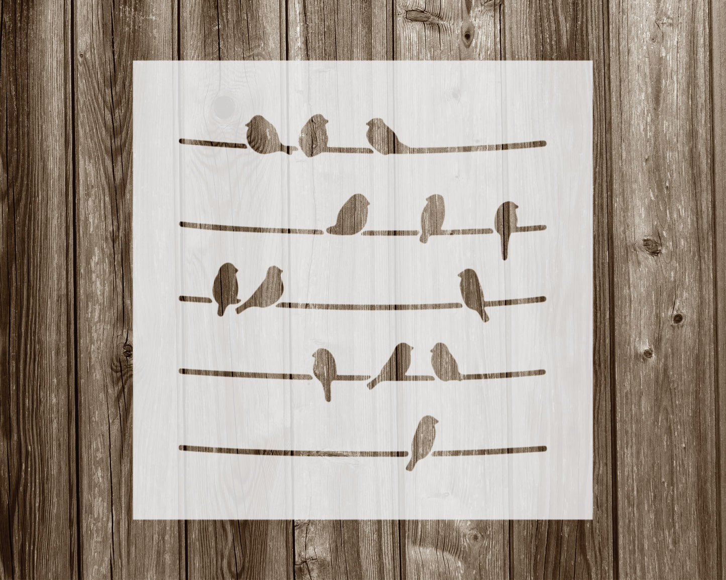 Birds On Wires Stencil, Reusable Stencil For Painting, 915