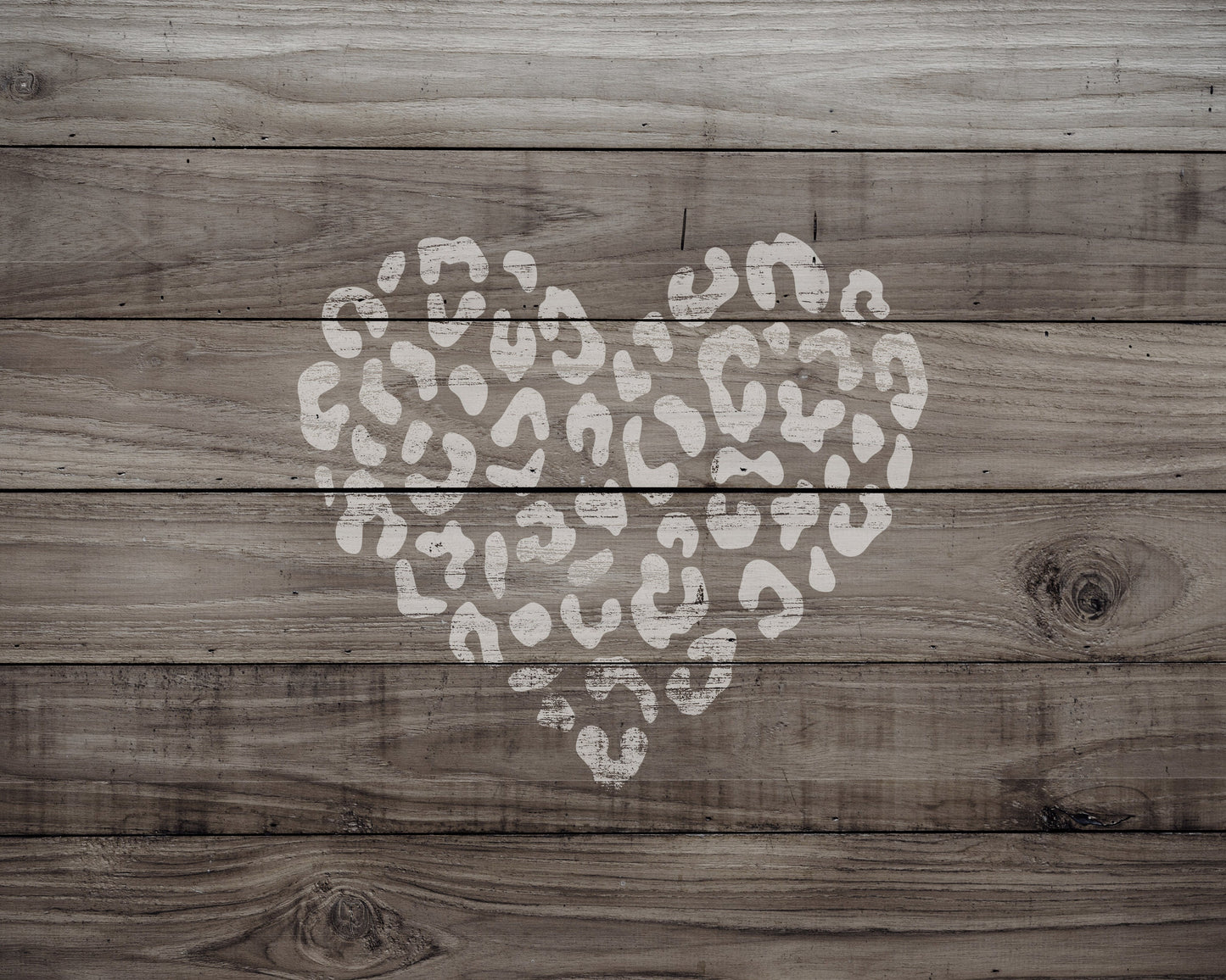Heart with Leopard Print Stencil, Reusable Stencil For Painting, 954