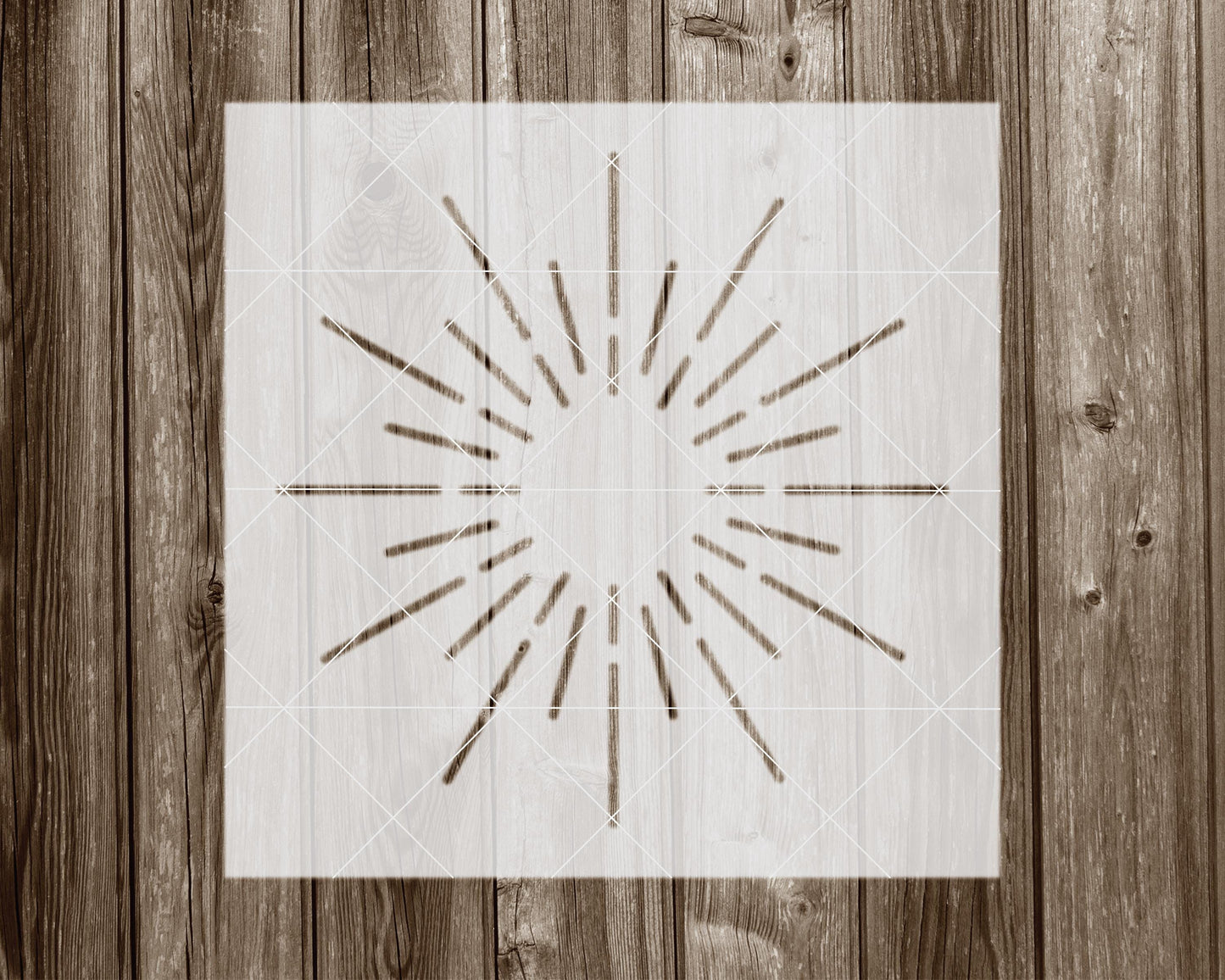 Sunburst Stencil, Reusable Stencil For Painting, 1063