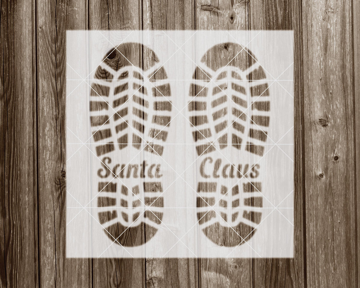 Santa Foot Prints Stencil, Reusable Stencil For Painting And Crafts, 2066