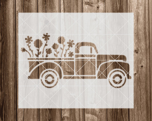 Flower Truck Stencil, Reusable Stencil For Painting, 2292