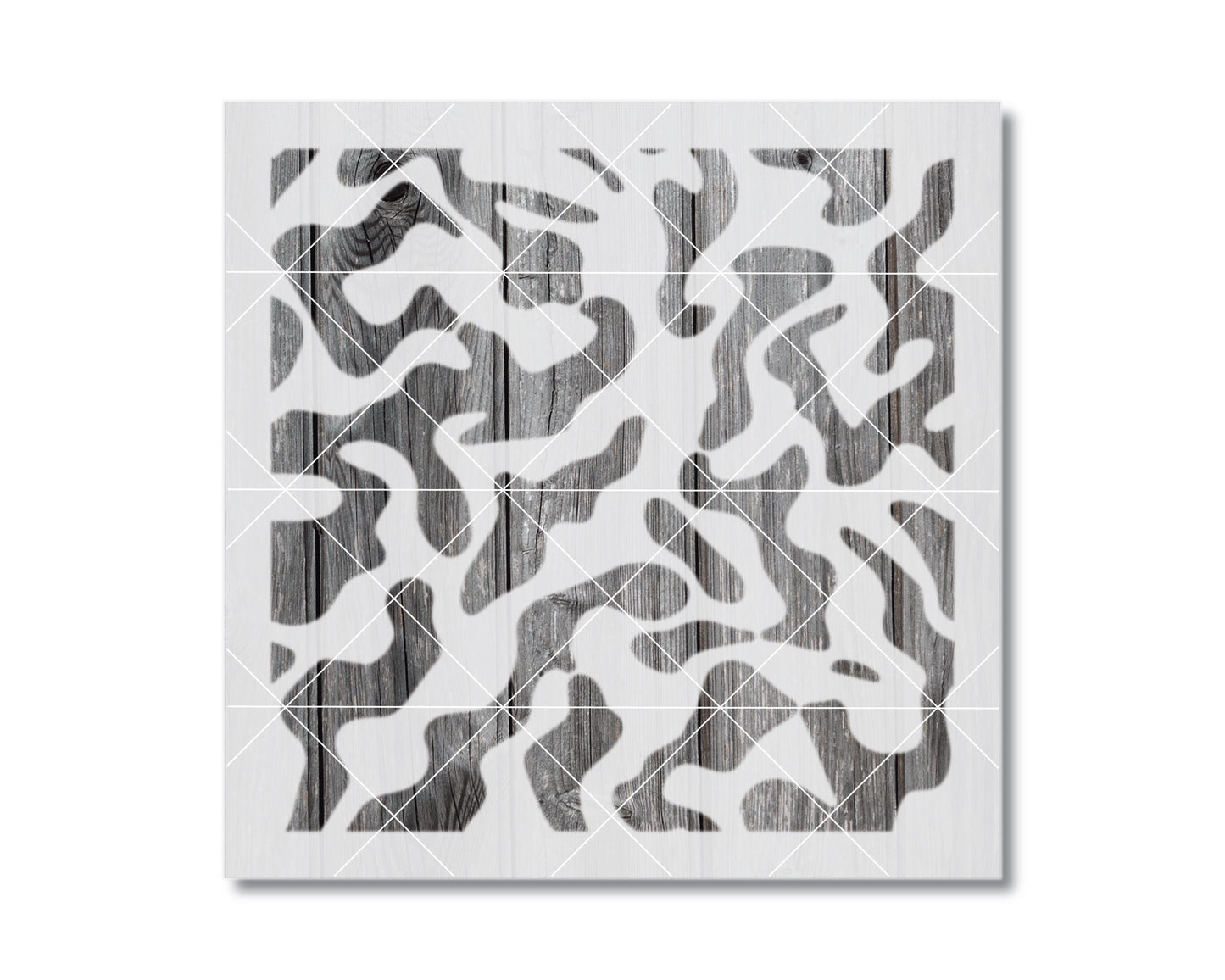 The image is a square with a black and white camouflage pattern.