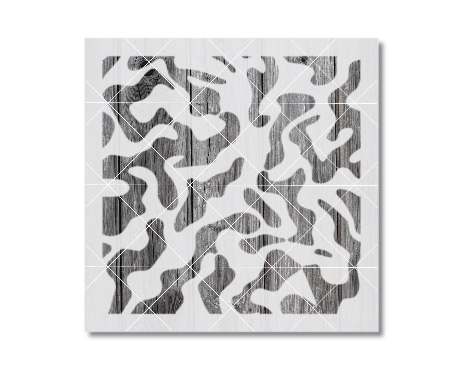 The image is a square with a black and white camouflage pattern.