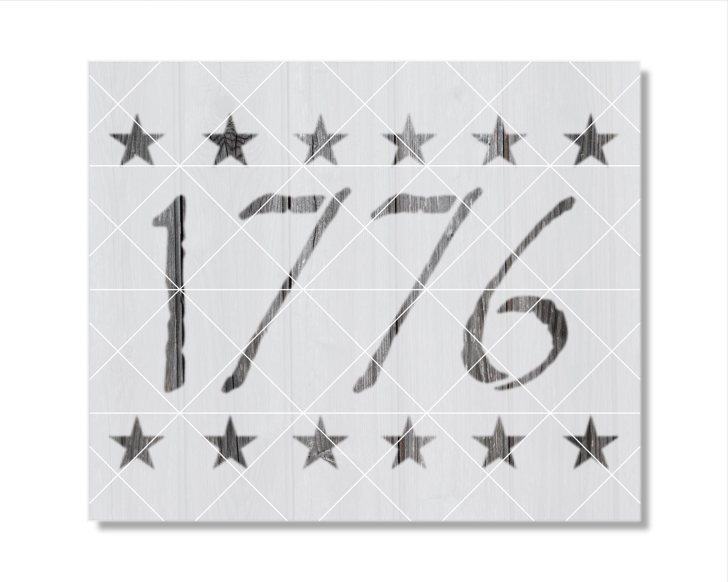 the numbers 1776 and stars arranged in a grid-like pattern.