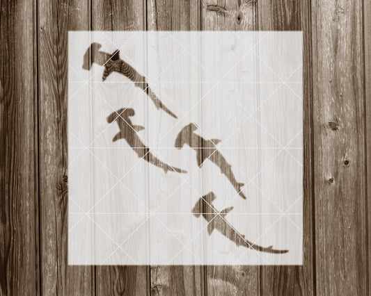 Sharks Stencil, Reusable Stencil For Painting, 2189