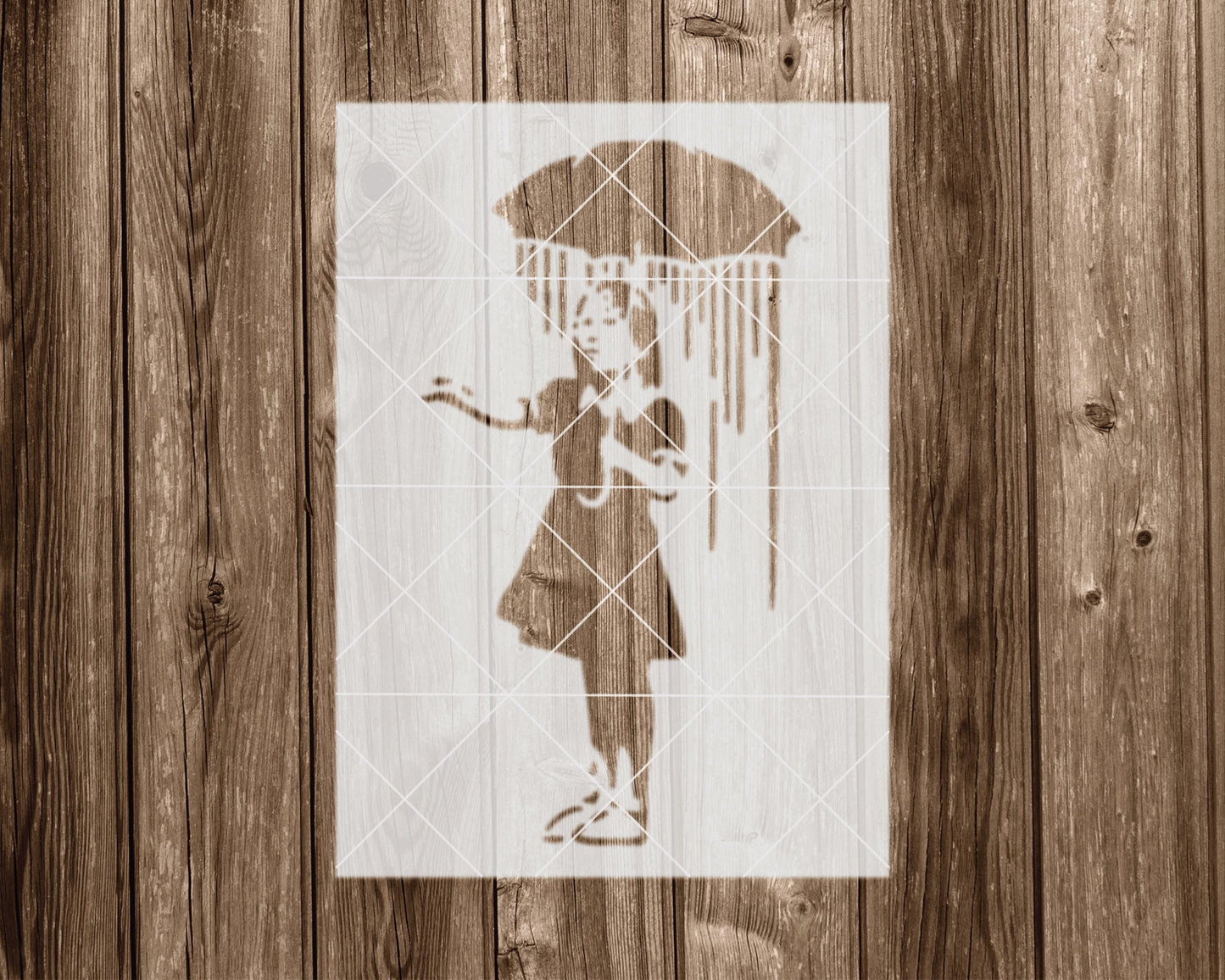 Banksy Umbrella Girl Stencil, Reusable Stencil For Painting, 2297