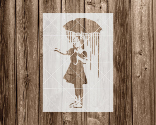 Banksy Umbrella Girl Stencil, Reusable Stencil For Painting, 2297