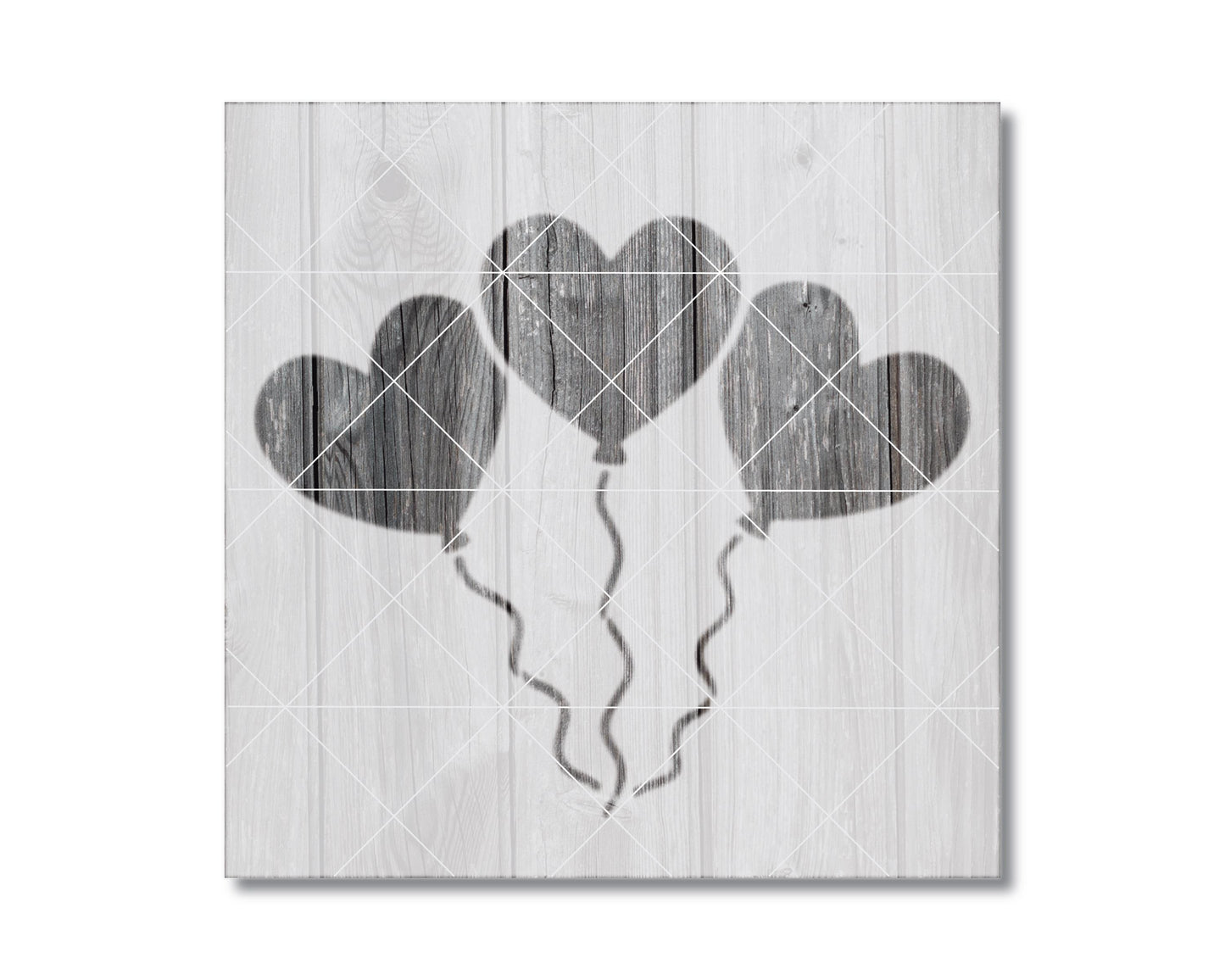 Heart Balloon Stencil - Reusable Painting Stencil 5x5 - Food Safe Mylar Sheet