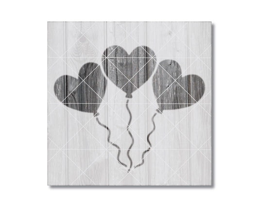 Heart Balloon Stencil - Reusable Painting Stencil 5x5 - Food Safe Mylar Sheet