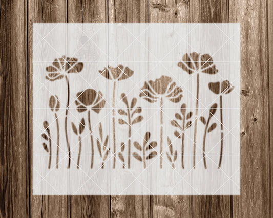 Wildflowers Stencil, Reusable Stencil For Painting, 2328