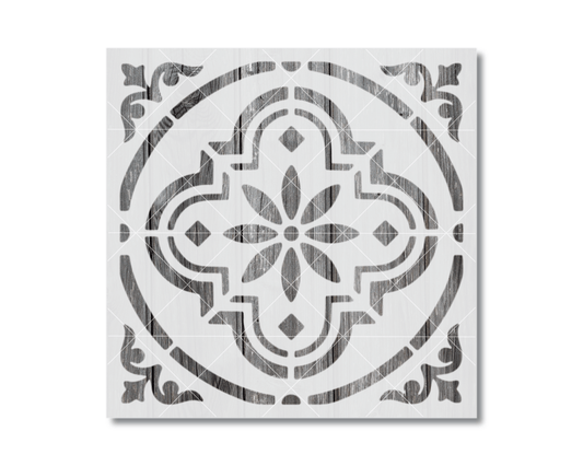 a square-shaped design with a floral pattern and decorative elements.