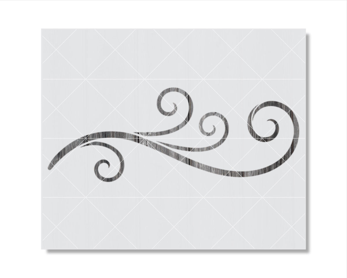 a simple, abstract design consisting of three curved lines or swirls.