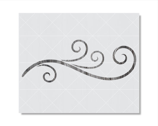 a simple, abstract design consisting of three curved lines or swirls.