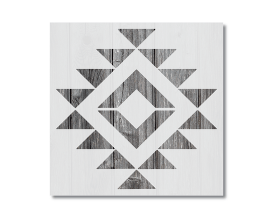 a geometric design composed of various shapes, including triangles and squares, arranged in a visually striking manner.