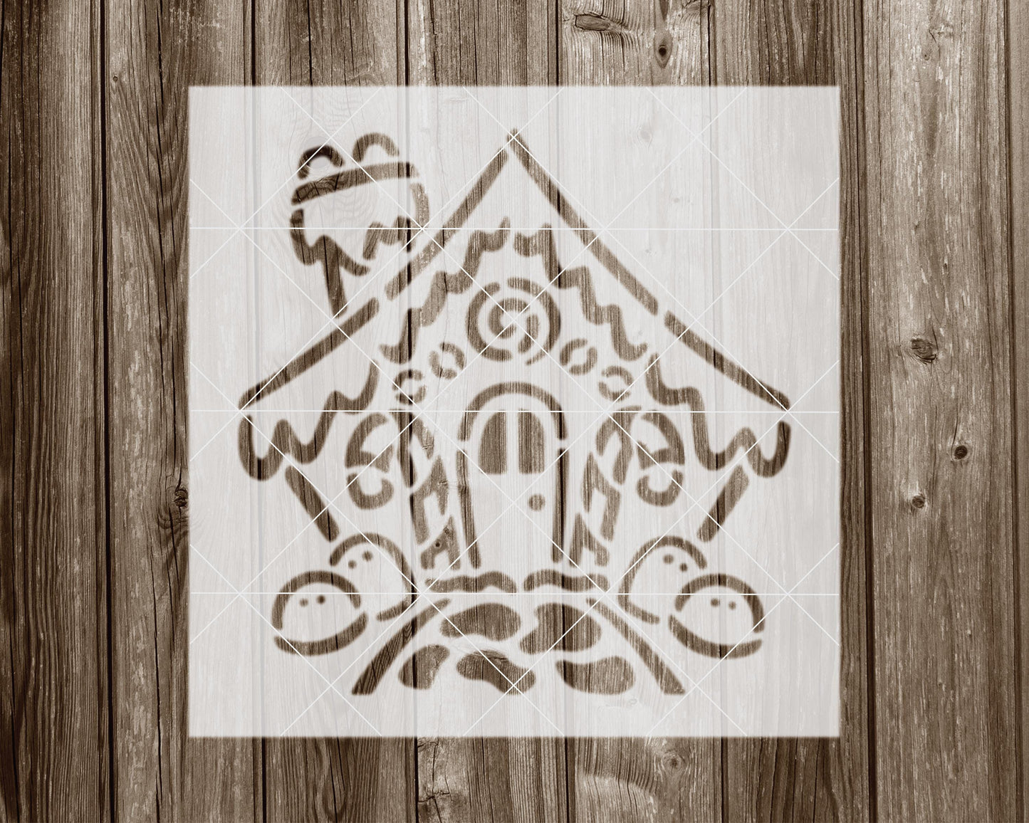 Gingerbread House Stencil, Reusable Stencil For Painting, 2206