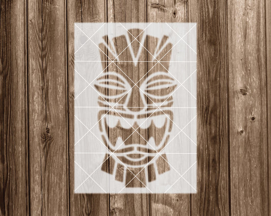 Tiki Stencil Reusable – Durable Painting Template | Food Safe Mylar Sheet 2407