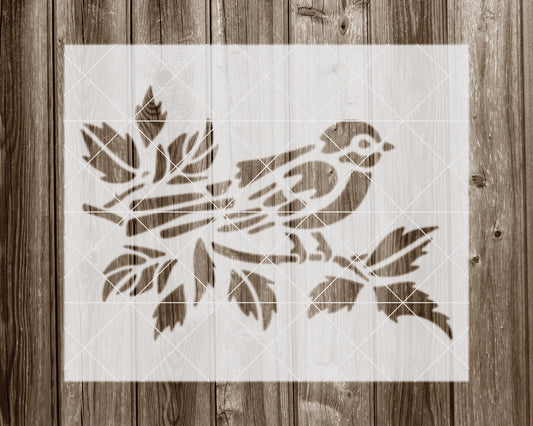 Bird On Tree Branch Stencil, Reusable Stencil For Painting, 2194