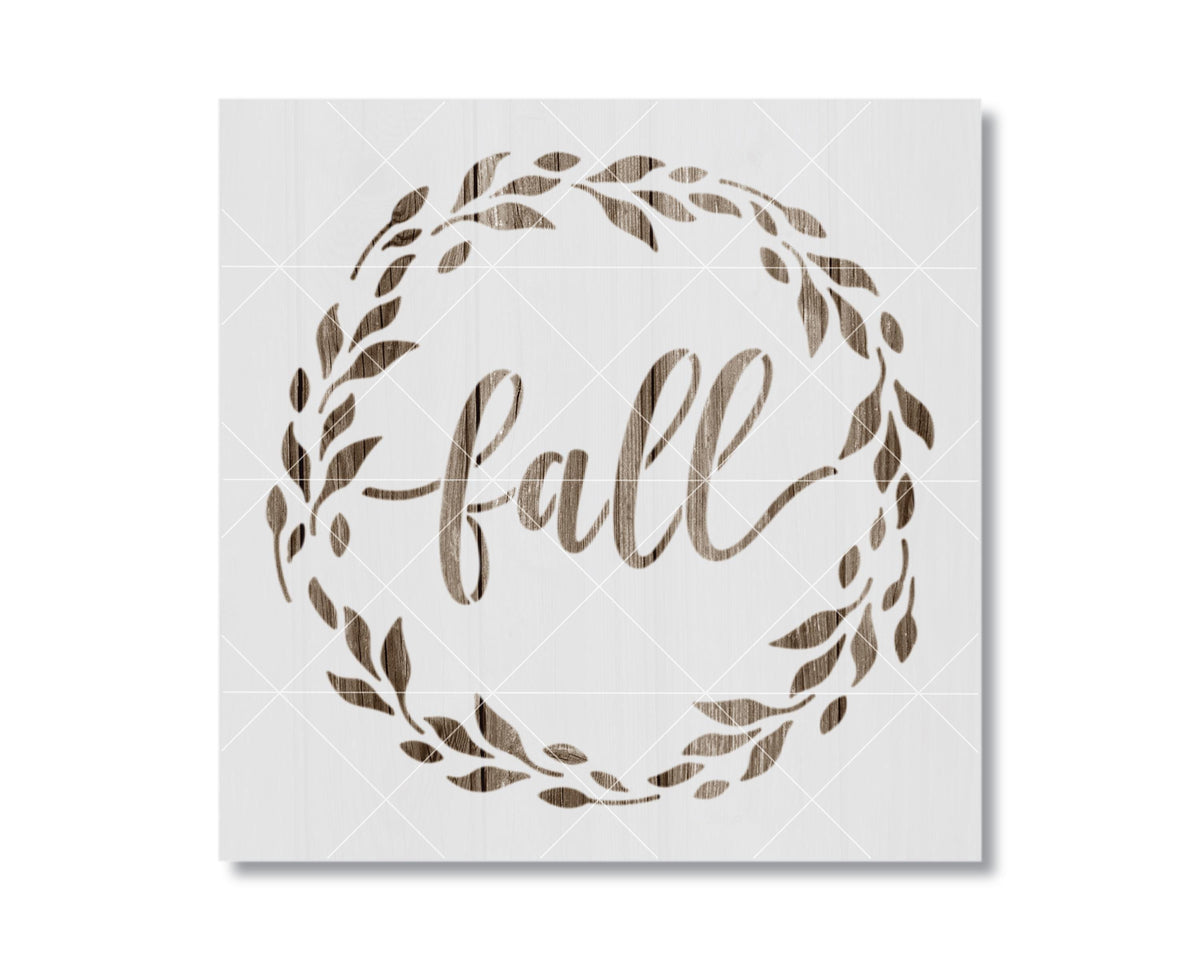 a wreath with the word "fall" written inside it.