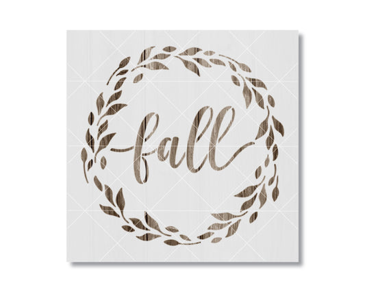 a wreath with the word "fall" written inside it.