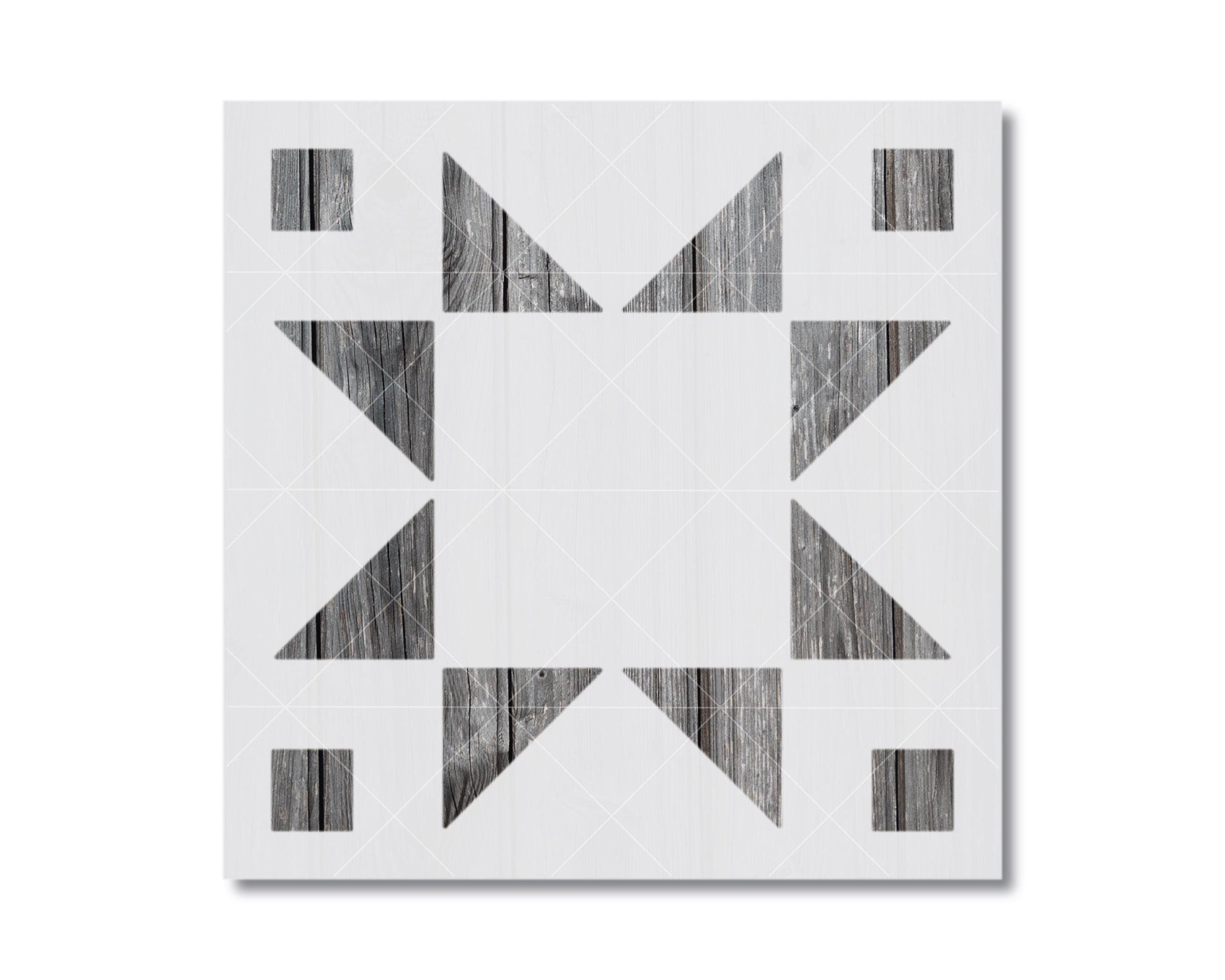 The image is a square-shaped design composed of various geometric shapes, including triangles and squares, arranged in a symmetrical pattern.