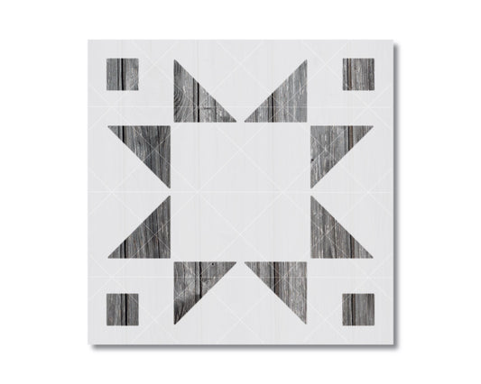The image is a square-shaped design composed of various geometric shapes, including triangles and squares, arranged in a symmetrical pattern.