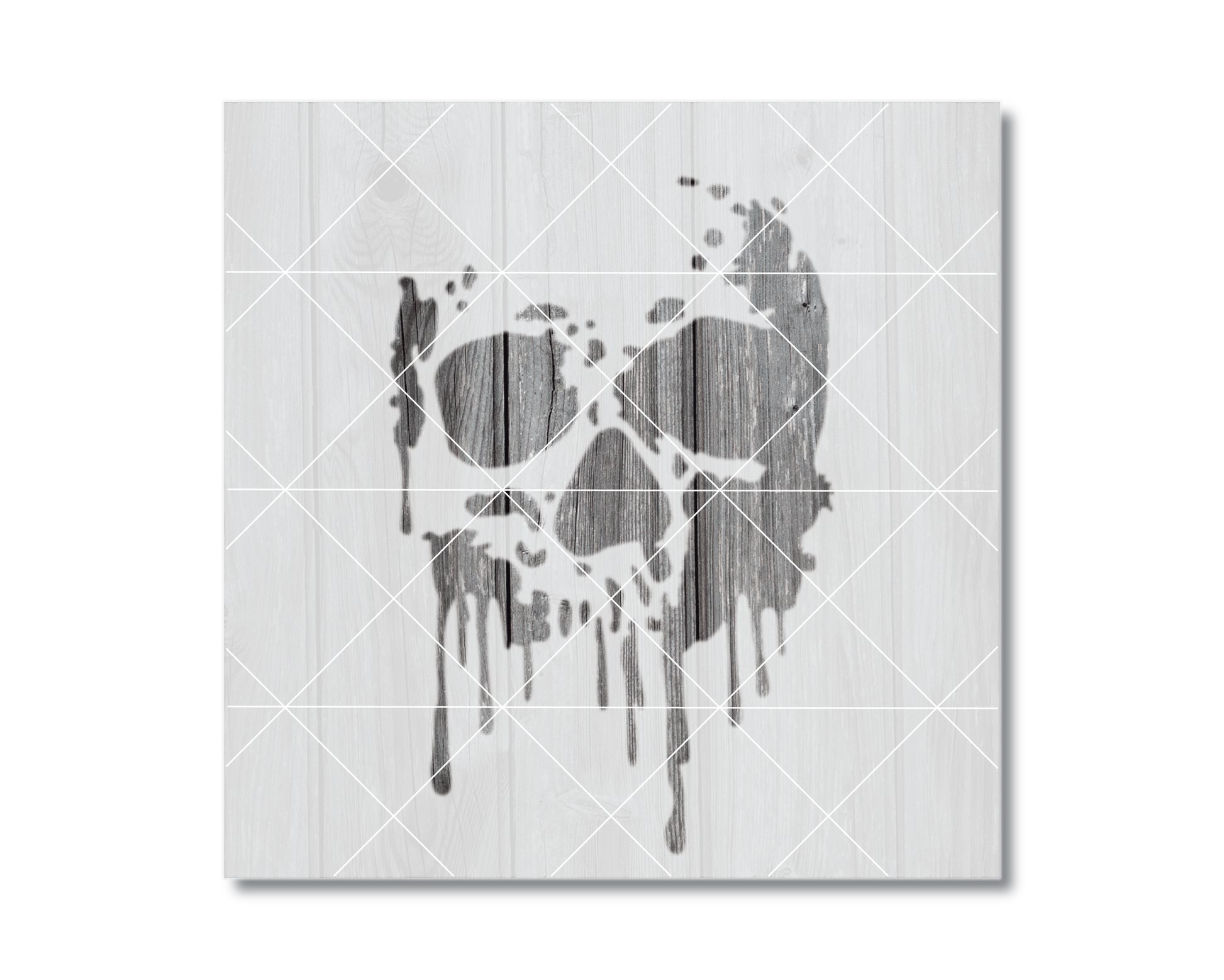 a skull with dripping paint or ink, creating a striking and artistic visual effect.