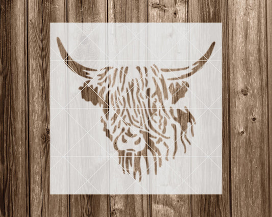Highland Cow Stencil, Reusable Stencil For Painting, 2182