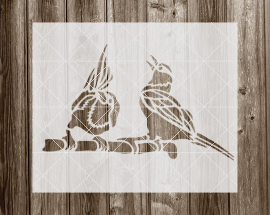 Birds On Tree Branch Stencil, Reusable Stencil For Painting, 2141