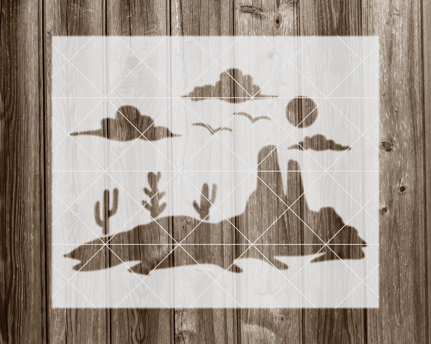 Desert Stencil, Reusable Stencil For Painting, 2088