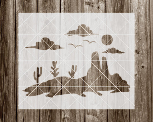 Desert Stencil, Reusable Stencil For Painting, 2088