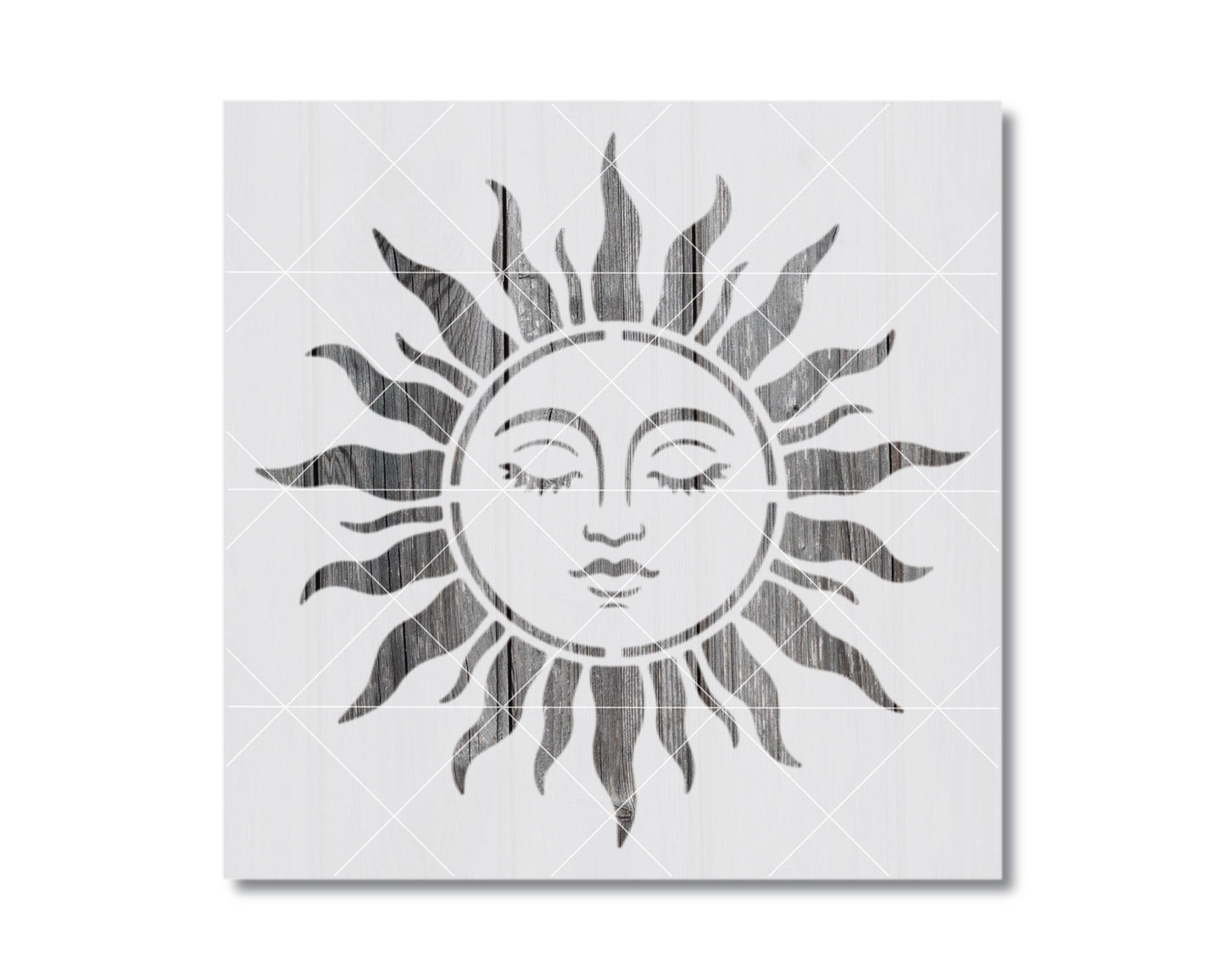 A black and white illustration of a sun with a face, featuring a sun-like design with rays emanating from the center.
