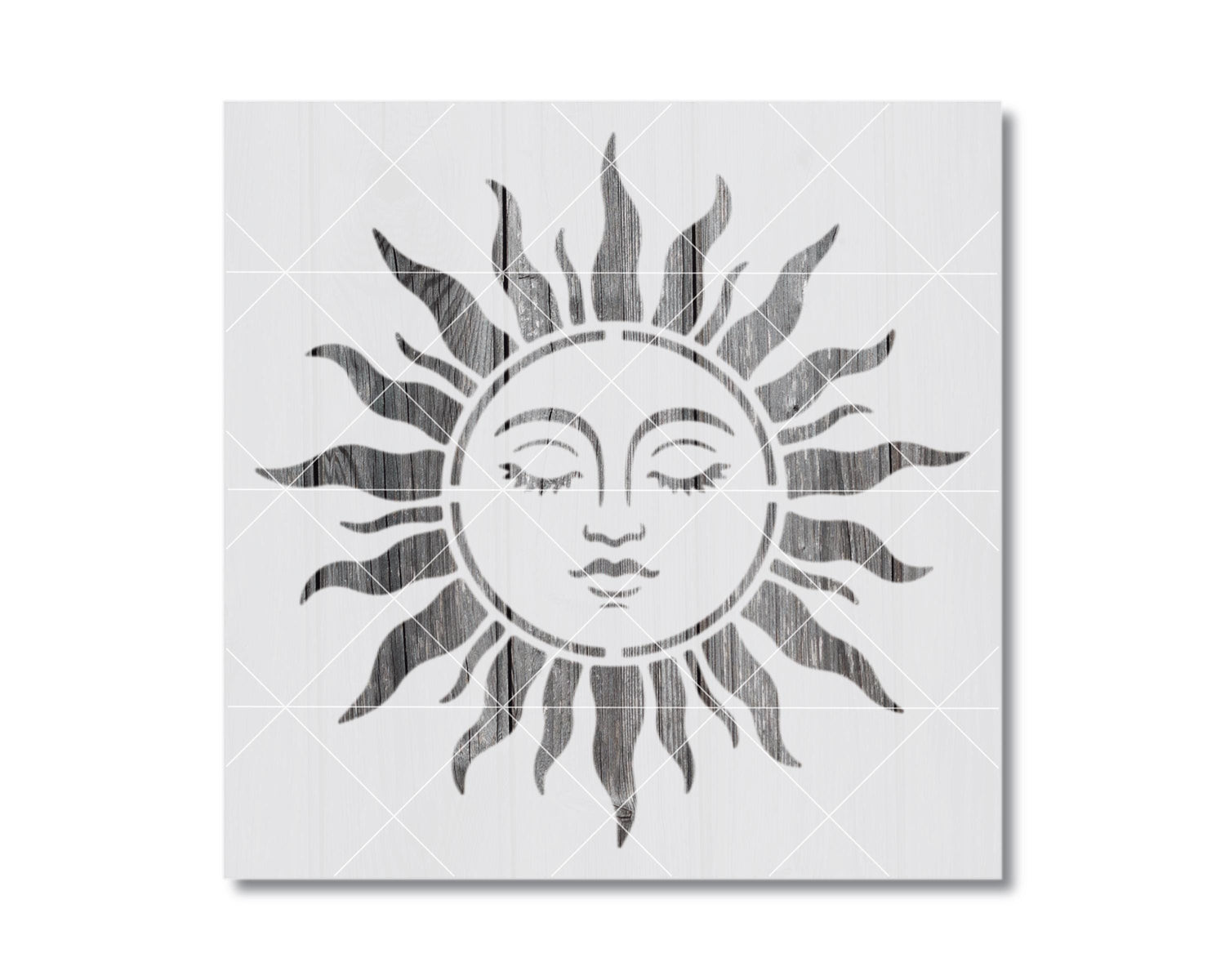 A black and white illustration of a sun with a face, featuring a sun-like design with rays emanating from the center.