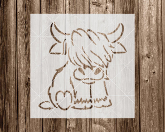 Highland Cow Stencil, Reusable Stencil For Painting, 2154