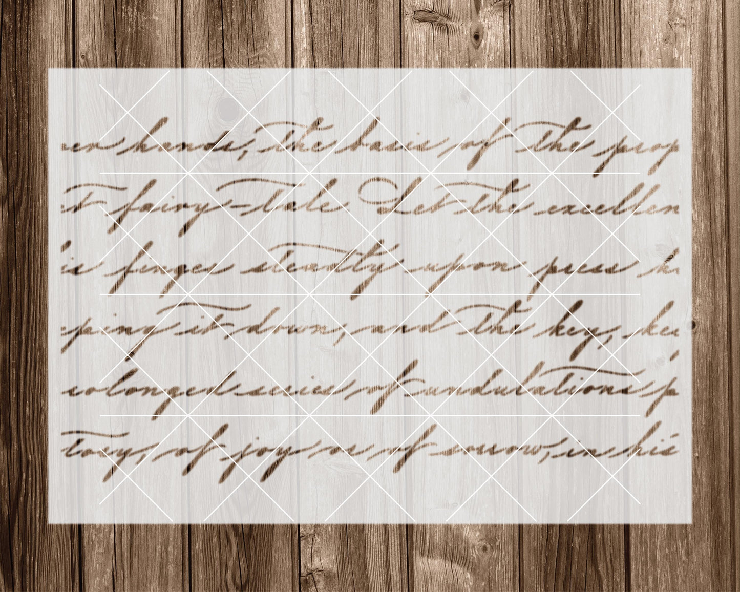 Vintage Handwriting Stencil - Reusable Painting Template 2421