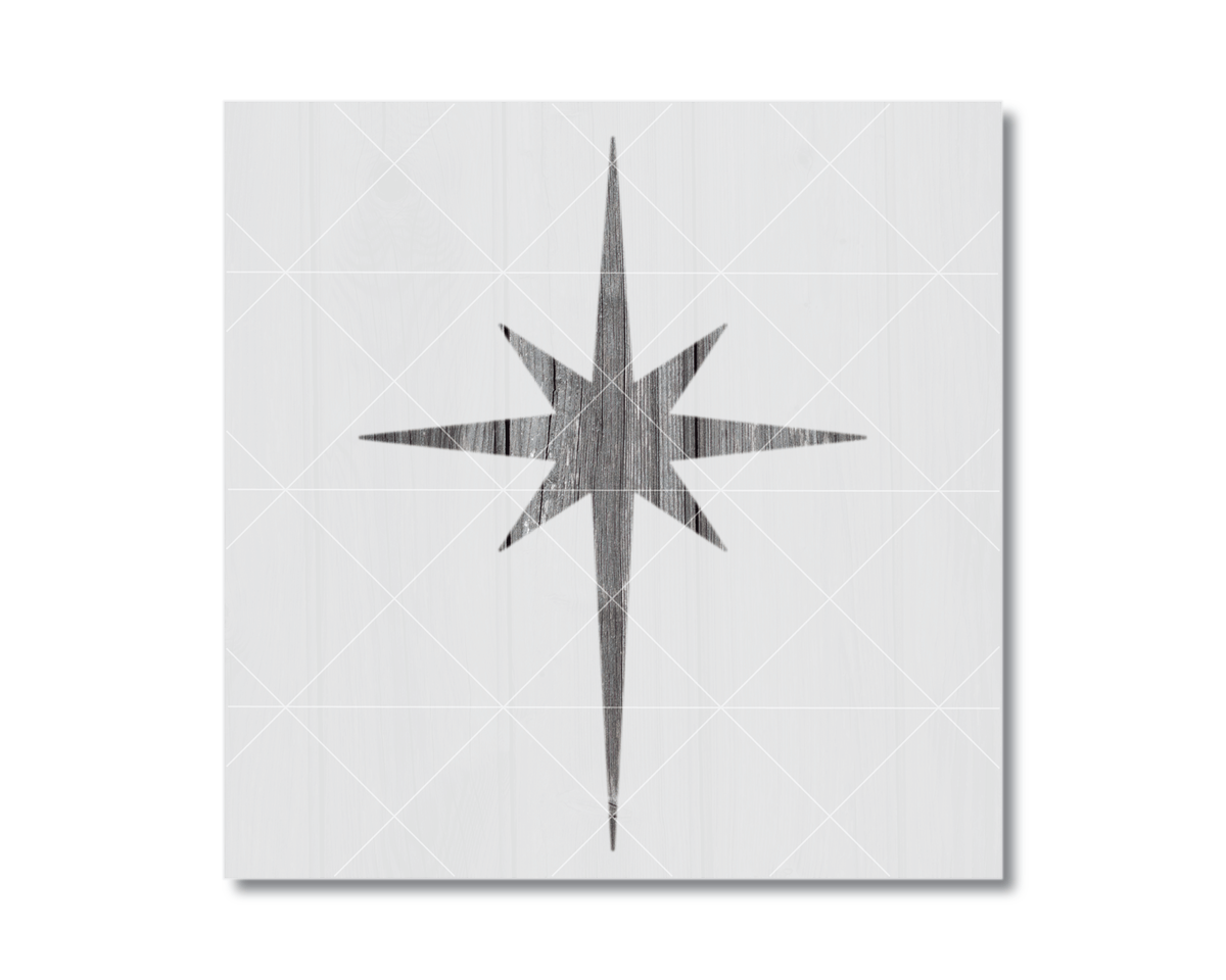 A black and white image of a star-shaped symbol.