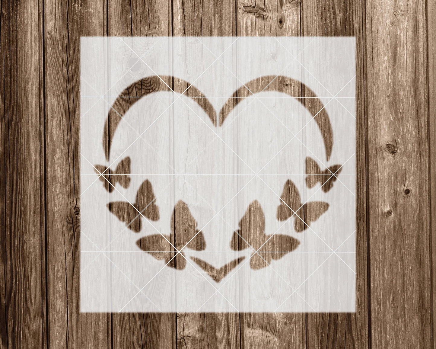 Butterfly Heart Stencil, Reusable Stencil For Painting, 2271