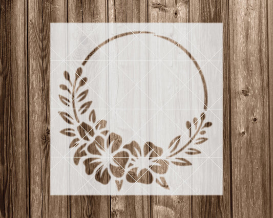 Wreath Stencil: Floral Design - Durable Food Safe Mylar 2400