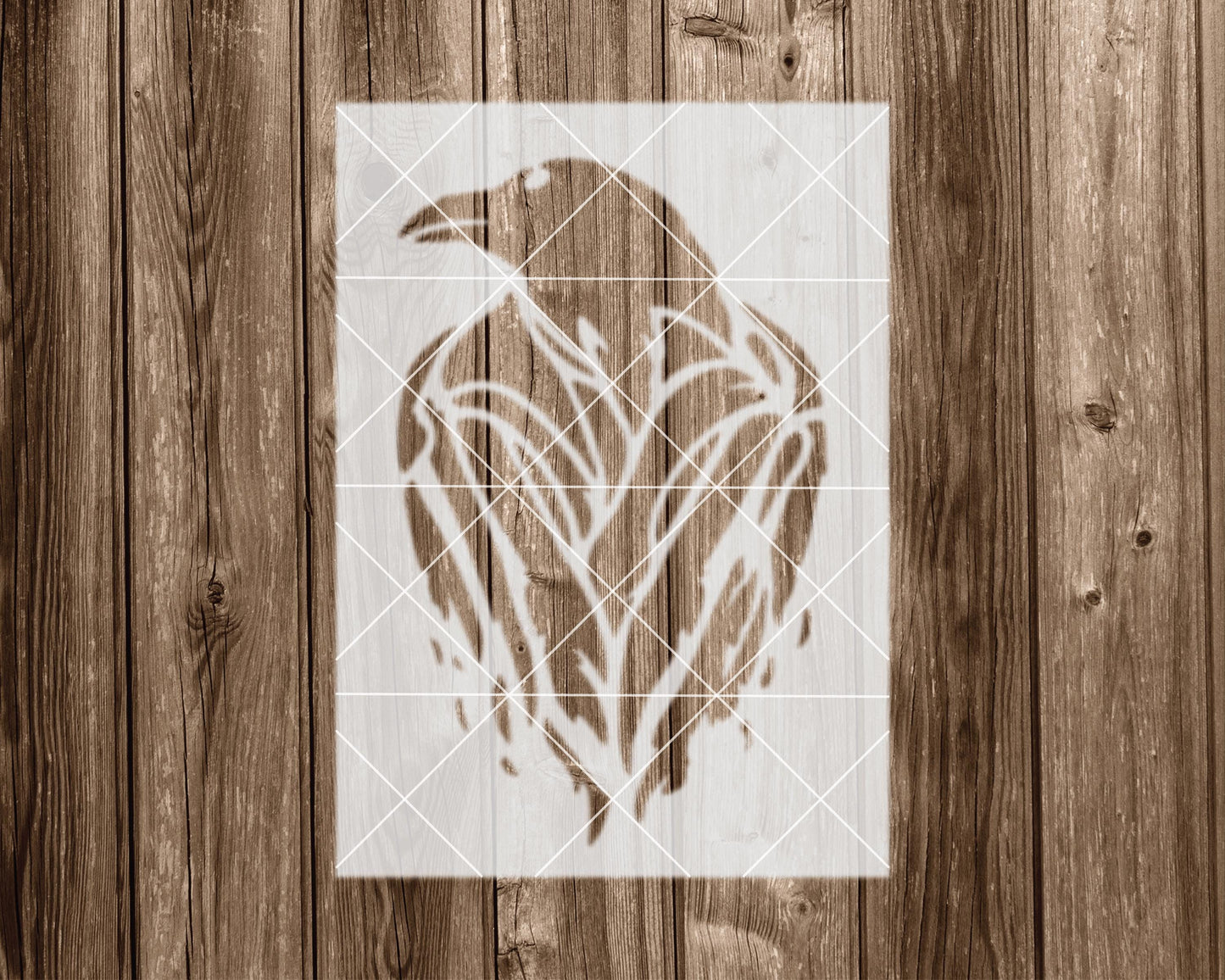 Raven Bird Stencil, Reusable Mylar for Painting and Crafts, 2406