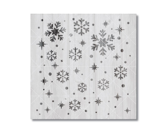 Snowflakes Stencil - Reusable 6x6 Inch Mylar Art Stencil for Painting & Decor
