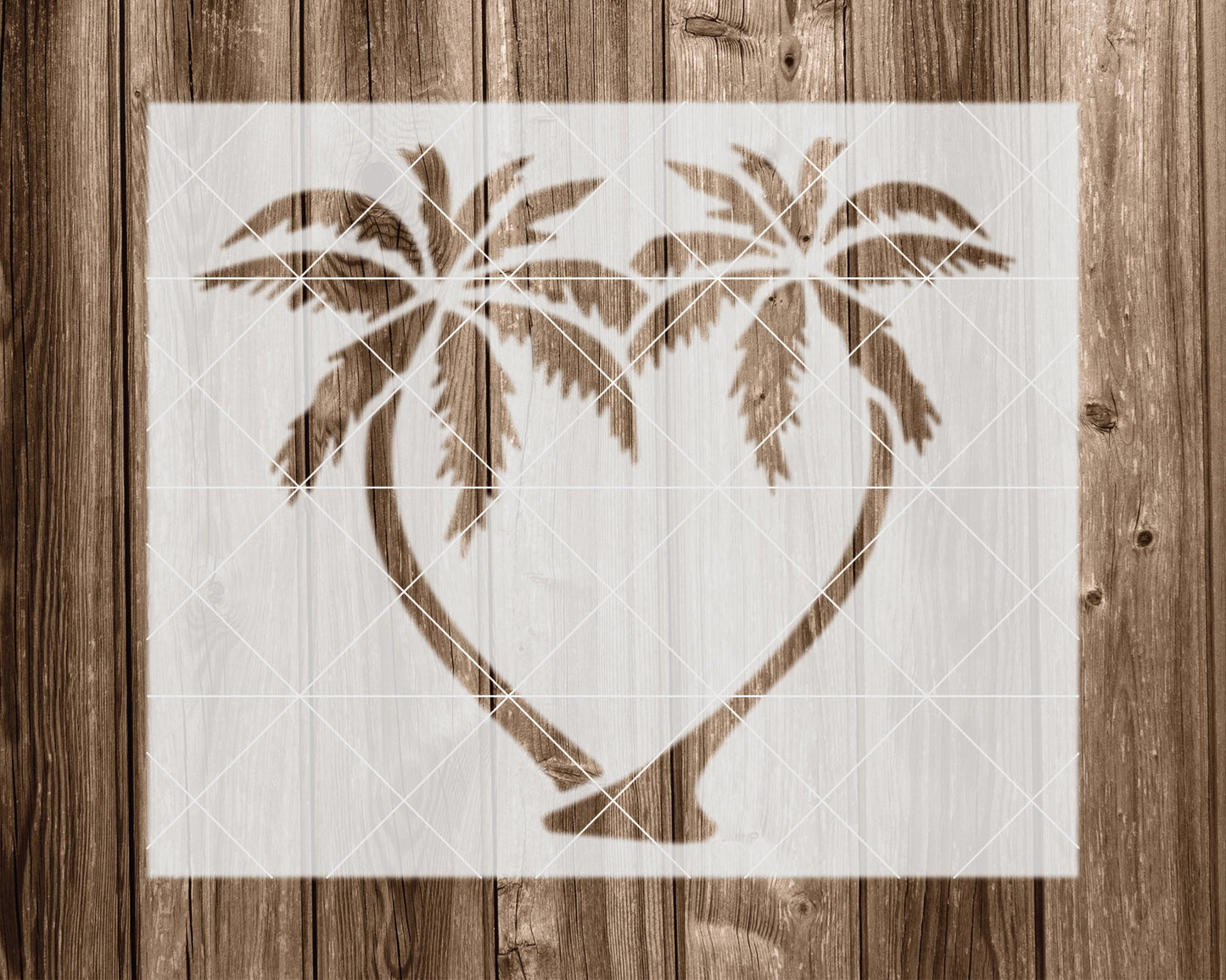 Palm Tree Heart Stencil, Reusable Stencil For Painting, 2386
