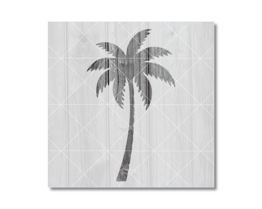 A silhouette of a palm tree is depicted in the image.